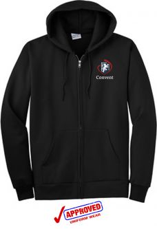 CONVENT - Port & Company -  Fleece Full-Zip Hooded Sweatshirt, Black